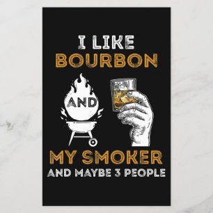 Prospectus 14 Cm X 21,6 Cm I Like Bourbon My Smoker Maybe 3 People Funny BBQ
