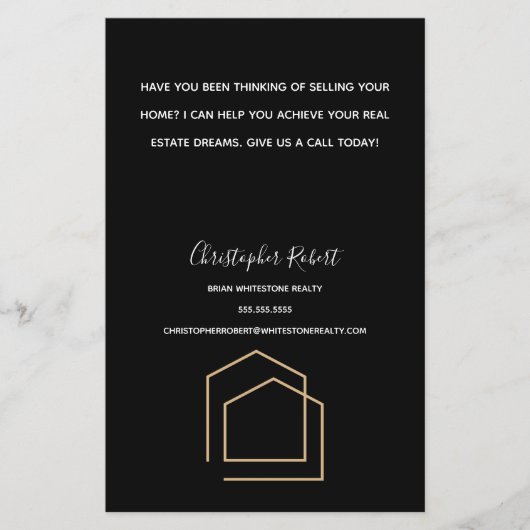 Prospectus 14 Cm X 21,6 Cm Immobilier noir classique (Devant)