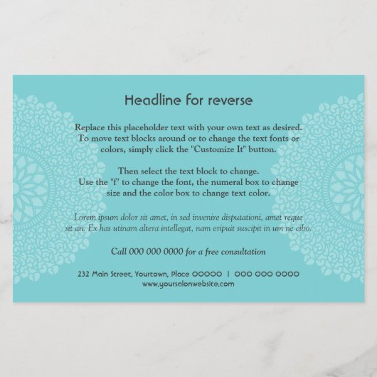 Prospectus 14 Cm X 21,6 Cm Impression Divine Cyan Horizontale (Dos)