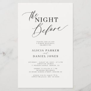 Prospectus 14 Cm X 21,6 Cm Invitation de répétition de dîner moderne en ivoir