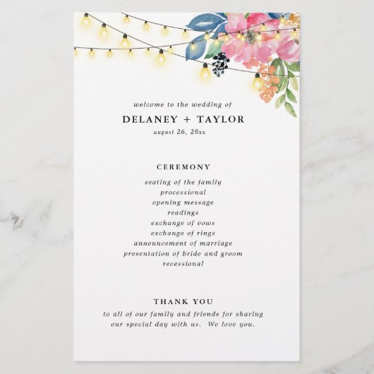 Prospectus 14 Cm X 21,6 Cm Jardin, Fleurs & Lumières Programme Papier (Devant)