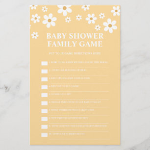 Prospectus 14 Cm X 21,6 Cm Jeu Baby shower de marguerite