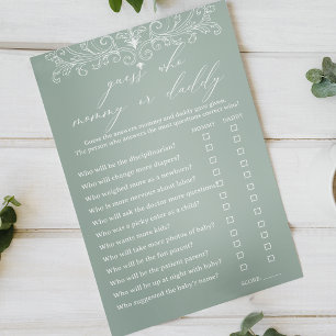 Prospectus 14 Cm X 21,6 Cm Jeu de Baby Shower pour Maman et Papa Vert Intempo
