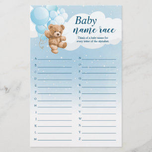 Prospectus 14 Cm X 21,6 Cm Jeu de bain de bébé Alphabet Nom Course Ours Bleu