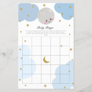 Prospectus 14 Cm X 21,6 Cm Jeu de Bingo Baby Shower Over the Moon Kawaii Past