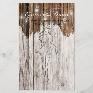 Prospectus 14 Cm X 21,6 Cm Jeu de Devine la Robe de Mariage Rustique en Bois