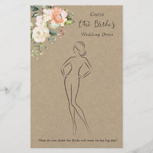 Prospectus 14 Cm X 21,6 Cm Jeu de devinette de robe de mariée Floral Guess Th