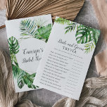 Prospectus 14 Cm X 21,6 Cm Jeu de mariée de palmier sauvage et de trivia de l<br><div class="desc">Ce jeu sauvage de mariée de palmiers tropicaux et de mariée est parfait pour un wedding shower à thème de plage. Le design comprend un éventail exotique de feuilles de bananiers d'aquarelle verte, fougères, feuillage, plantes botaniques et verdure pour une sensation tropicale estivale. Personnalisez le dos de la carte avec...</div>
