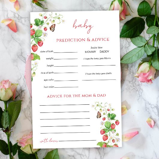 Prospectus 14 Cm X 21,6 Cm Jeu de prédictions de fraises