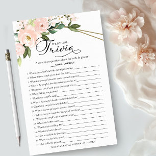 Prospectus 14 Cm X 21,6 Cm Jeu de quiz pour la mariée sur les mariés
