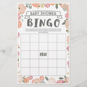 Prospectus 14 Cm X 21,6 Cm Jeux de Baby shower à double face Rose vintage