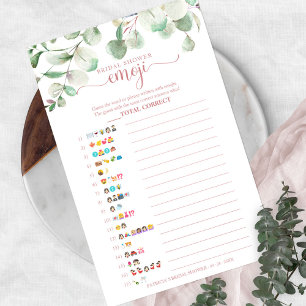 Prospectus 14 Cm X 21,6 Cm Jeux de Baby Shower avec Eucalyptus et Fleurs Emoj