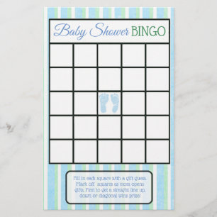 Prospectus 14 Cm X 21,6 Cm Jeux de baby shower pour garçon empreintes bleues 