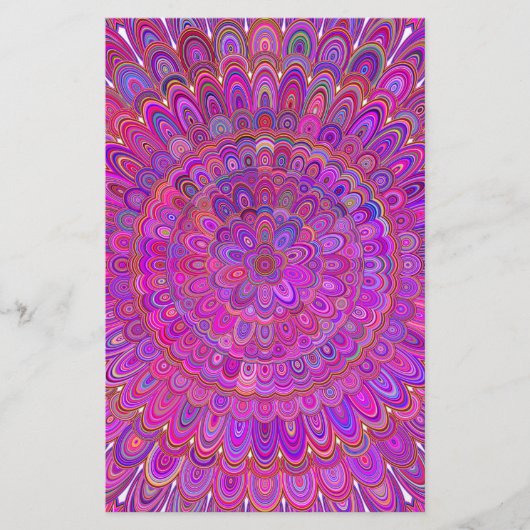 Prospectus 14 Cm X 21,6 Cm Joyeux Mandala violet et rose (Devant)