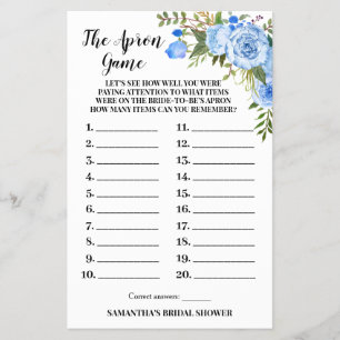 Prospectus 14 Cm X 21,6 Cm La Fête des mariées Apron Blue Flowers Game Card