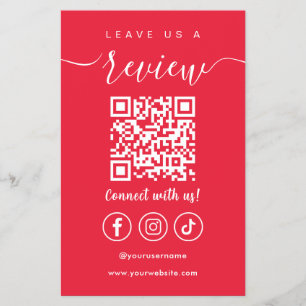 Prospectus 14 Cm X 21,6 Cm Laissez-Nous Un Avis Qr Code Social Media Logo Rou