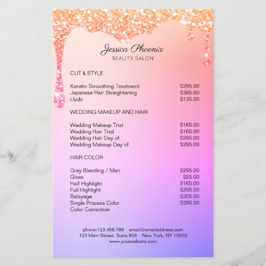 Prospectus 14 Cm X 21,6 Cm L'arc-en-ciel moderne Le brillant descend (Devant)