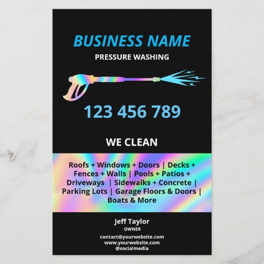 Prospectus 14 Cm X 21,6 Cm Lavage de la pression professionnelle moderne (Devant)