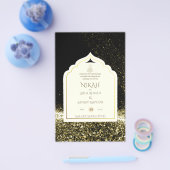 Prospectus 14 Cm X 21,6 Cm LeahG Black Gold Islam Mariage invite (Simple)
