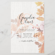 LeahG Terracotta Automne part Mariage Invitation