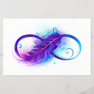 Prospectus 14 Cm X 21,6 Cm L'infini avec plume violette