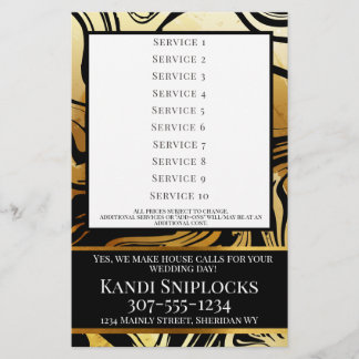 Prospectus 14 Cm X 21,6 Cm Liste de prix des coiffeurs d'or