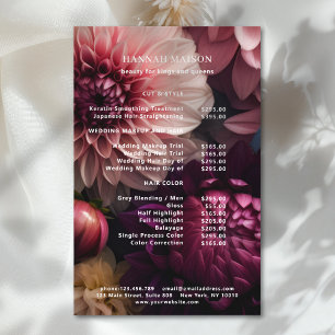 Prospectus 14 Cm X 21,6 Cm Liste de prix du salon de fleurs moderne