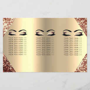 Prospectus 14 Cm X 21,6 Cm Liste de prix Maquillage Pailleté Yeux Cils Cheveu