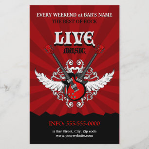 Prospectus 14 Cm X 21,6 Cm Live Rock Music Concert Party