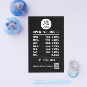 Prospectus 14 Cm X 21,6 Cm logo code qr heures d'ouverture d'entreprise noir (Simple)