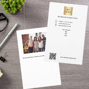 Prospectus 14 Cm X 21,6 Cm Logo de l'entreprise photo code qr