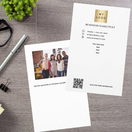 Prospectus 14 Cm X 21,6 Cm Logo de l'entreprise photo code qr