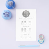 Prospectus 14 Cm X 21,6 Cm Logo féminin gris | Tarifs et services (Simple)