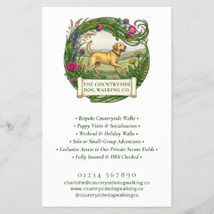 Prospectus 14 Cm X 21,6 Cm Logo Flyer de Promenade de Chien Entraîneur Labrad