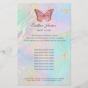 Prospectus 14 Cm X 21,6 Cm logo papillon sur effet fausse iridescente