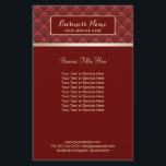 Prospectus 14 Cm X 21,6 Cm Luxury Red Quilly Moderne Gold Beauté Salon Spa<br><div class="desc">Luxe Red Quilted Moderne Gold Beauté Salon Brochures Spas.</div>