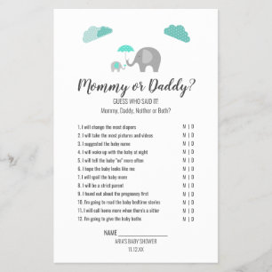 Prospectus 14 Cm X 21,6 Cm Mammy Baby Elephant avec nuages Maman/Papa Jeu