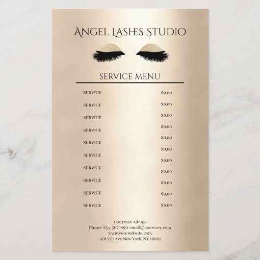 Prospectus 14 Cm X 21,6 Cm Maquillage Artiste Eyelash Extensions (Devant)