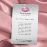 Prospectus 14 Cm X 21,6 Cm Maquillage Artiste Lèvres roses Salon de Parties s<br><div class="desc">Maquillage Artiste Lèvres Roses Parties scintillant Argent Beauté Salon Flyers.</div>