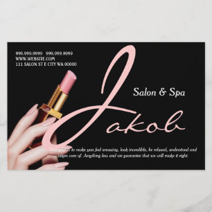 Prospectus 14 Cm X 21,6 Cm Maquillage Artiste Salon Spa Nails Hair Flyer Menu