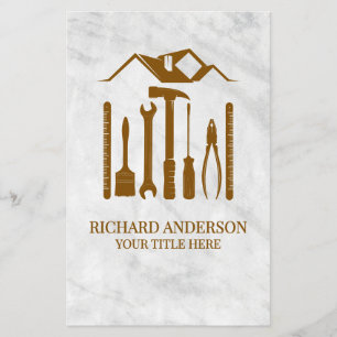 Prospectus 14 Cm X 21,6 Cm Marbre blanc moderne Handyman Auto réparation Serv