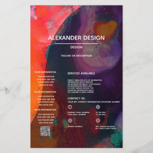 Prospectus 14 Cm X 21,6 Cm Méditation sur les couleurs   Orange et Violet