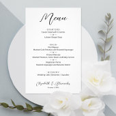 Prospectus 14 Cm X 21,6 Cm Menu Budget simple Mariage blanc