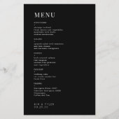 Prospectus 14 Cm X 21,6 Cm Menu Budget simple noir et blanc mariage (Devant)