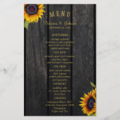 Prospectus 14 Cm X 21,6 Cm Menu chic mariage de tournesol rustique budget (Devant)