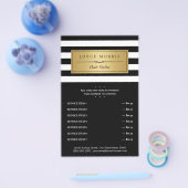 Prospectus 14 Cm X 21,6 Cm Menu Classic Black White Stripes Gold Service (Simple)