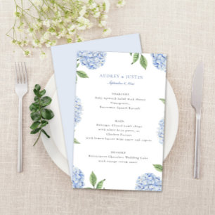 Prospectus 14 Cm X 21,6 Cm Menu de mariage classique avec bordure d'hortensia