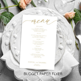 Prospectus 14 Cm X 21,6 Cm Menu de mariage élégant et romantique avec écritur