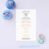 Prospectus 14 Cm X 21,6 Cm Menu de miel Apiary personnalisé (Simple)