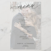 Prospectus 14 Cm X 21,6 Cm Menu mariage photo de script romantique budget (Devant)